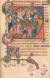 A Page from the Egerton Bohun Psalter-Hours, 1370, 1937