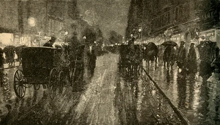 A Rainy Night - Street Lighted by Electricity, 1882