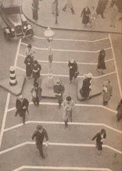 A Safety Lane opposite Charing Cross Station, c1934, 1935