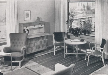 A Swedish Living-Room with Furniture Designed by Carl-Axel Acking and Made by Svenska Mobelfabrike