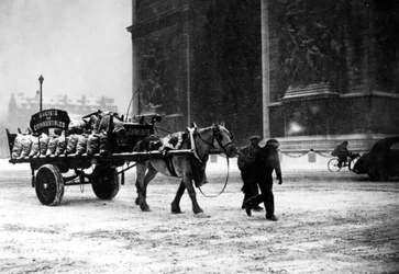 A cartload of scarce coal, occupied Paris