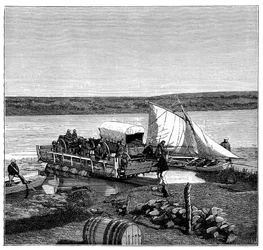 A Ferry on the Vaal River, Transvaal, South Africa, c1890