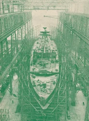 A light cruiser under construction
