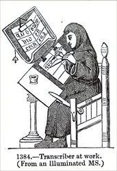 A Monk Illuminating a Manuscript