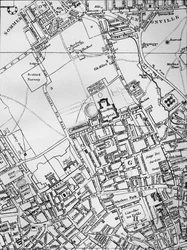 A plan of Holborn, St Giles, and St Pancras, London, in 1800