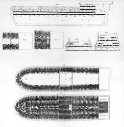 A plan of the interior of a slave ship, 1808, 1965