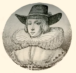 A portrait of a Dutch lady, in wide-brimmed hat and ruff