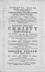 A Programme of Events to Be Staged at the Operetta House, Waterloo Place, Edinburgh, 1874