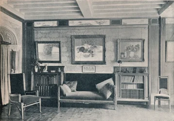 A room in the Paris residence of monsieur G. Roucher, with furniture by Maurice Dufrene