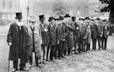 A Row of Old Cabbies, London