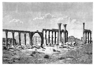A Ruined Colonnade at Palmyra Tadmur, Syria