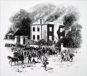 A scene from the 1791 Birmingham Riots