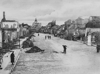 A Street in Ortelsburg, Eastern Prussia, World War I, August 1915