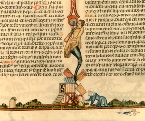 A woman setting a post mill alight, c1340, 1947