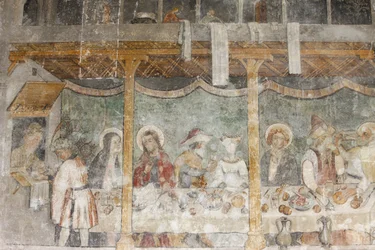 Abondance Abbey Church fresco: The Wedding at Cana, Abondance, France