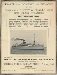 Advertisement for Ellermans Steamers