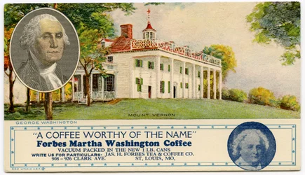 Advertising card for Forbes Martha Washington Coffee