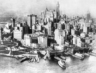 Aerial view of Lower New York, USA
