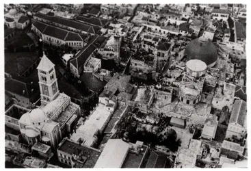 Aerial View of the Church of the Holy Sepulchre, Jerusalem, Palestine, from a Zeppelin, 1931-1933
