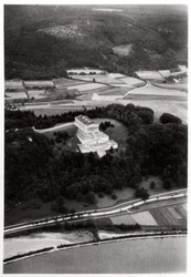 Aerial View of the Walhalla Temple, near Regensburg, Germany, from a Zeppelin, c1931