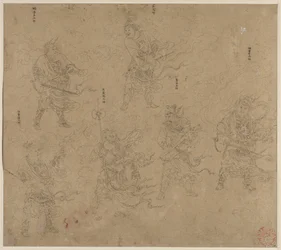 Album of Daoist and Buddhist Themes: Procession of Daoist Deities: Leaf 13, 1200s