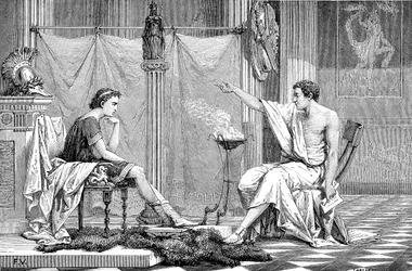 Alexander the Great as a youth, listening to his tutor Aristotle, c. 1875