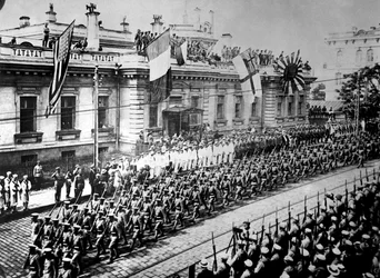 Allied soldiers and sailors in Vladivostok, Russia