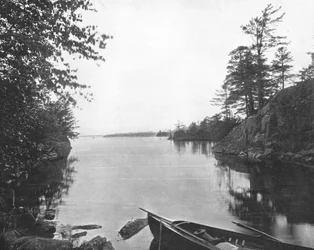 Among the Thousand Islands of the St Lawrence River, Canada, c1900