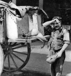 An ice man with his cart, London