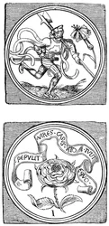 Ancient Playing Cards: Knave and Ace, 1833