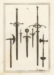Ancient Two-handed Sword, Dagger, Sword and Dagger from the Knights of St