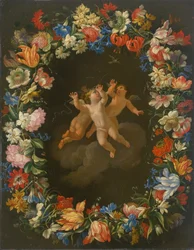 Angels in a Flower Wreath II