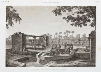 Animal Power Wheel and bucket irrigation system, Egypt, c.1798