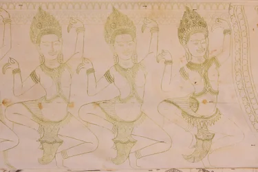 Apsara Drawing, Siem Reap, Cambodia