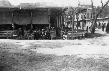 Arab Coffee Shop, Baghdad, Mesopotamia, WWI, 1918
