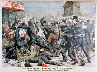 Armed Criminals Fighting with the Police, Place de la Bastille, Paris