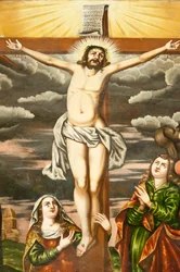 Armenian Apostolic Church; Mural; scene from the New Testament; the crucifixion of Jesus; Vank Cathedral; Jolfa or New Julfa; Isfahan; Iran; Asia