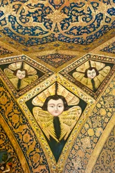 Armenian Apostolic Church; ceiling painting; face with wings; cherubim and seraphim; Vank Cathedral; Jolfa or New Julfa; Isfahan; Iran; Asia