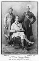 Arnold Henry Savage Landor and his two faithful servants, 1898