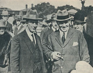 Arrival in England. Captain Cecil Foster and his chief officer Gravesend, August, 1923