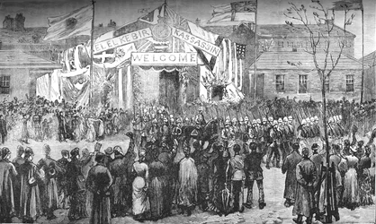 Arrival of the Royal Marines at Chatham, c1882-85