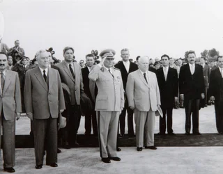Arrival of the Soviet delegation in Belgrade, Yugoslavia, 26 May 1955