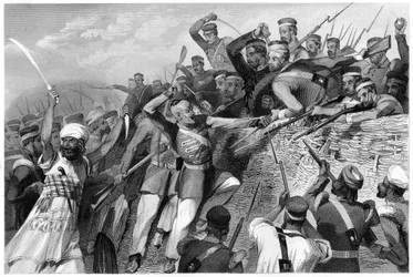 Attack of the mutineers on the Redan Battery at Lucknow, 30 July 1857, c1860