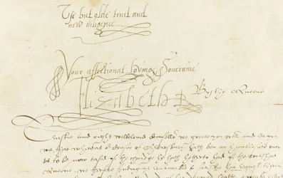 Autograph Letter by Queen Elizabeth I to Mary, Queen of Scots, 1584