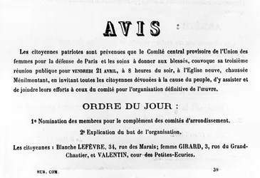 Avis, from French Political posters of the Paris Commune, May 1871