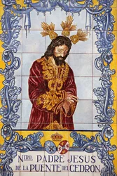 Azulejo mosaic panel on Plaza de San Francisco, Malaga, Spain
