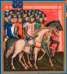 Band of Crusaders Armed and Mounted