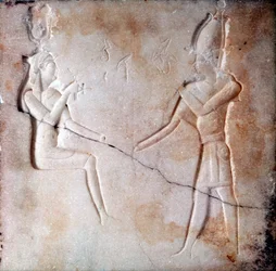 Bas-Relief Showing the Gods Isis and Osiris