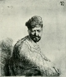 Bearded man in a furred oriental cap and robe: the artist