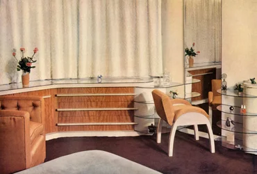 Bedroom in Hampstead, London, designed by J. Duncan Miller for Mrs. Schneerson, 1937